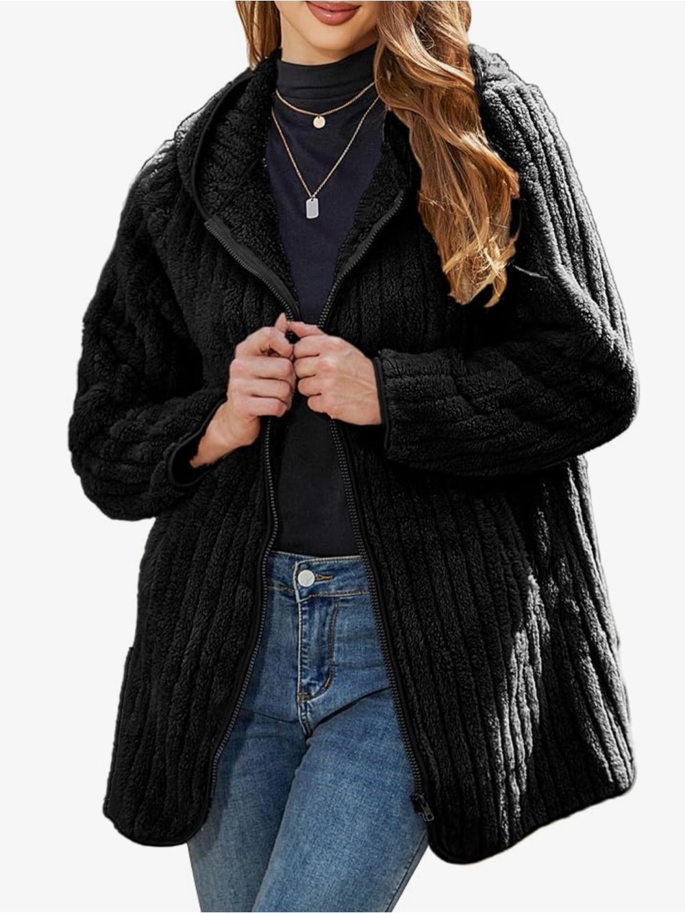 Vipwest Women’s Fleece Hooded Full Zip Jacket